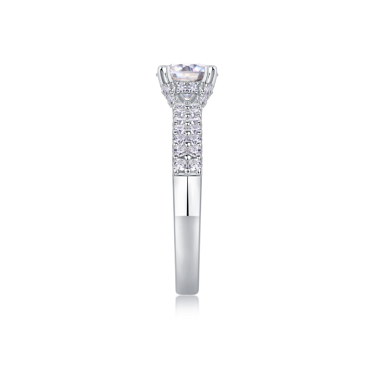 Arrange Large Diamond Rings, Wedding Rings, Luxury Fashion Set Moissanite Silver Rings