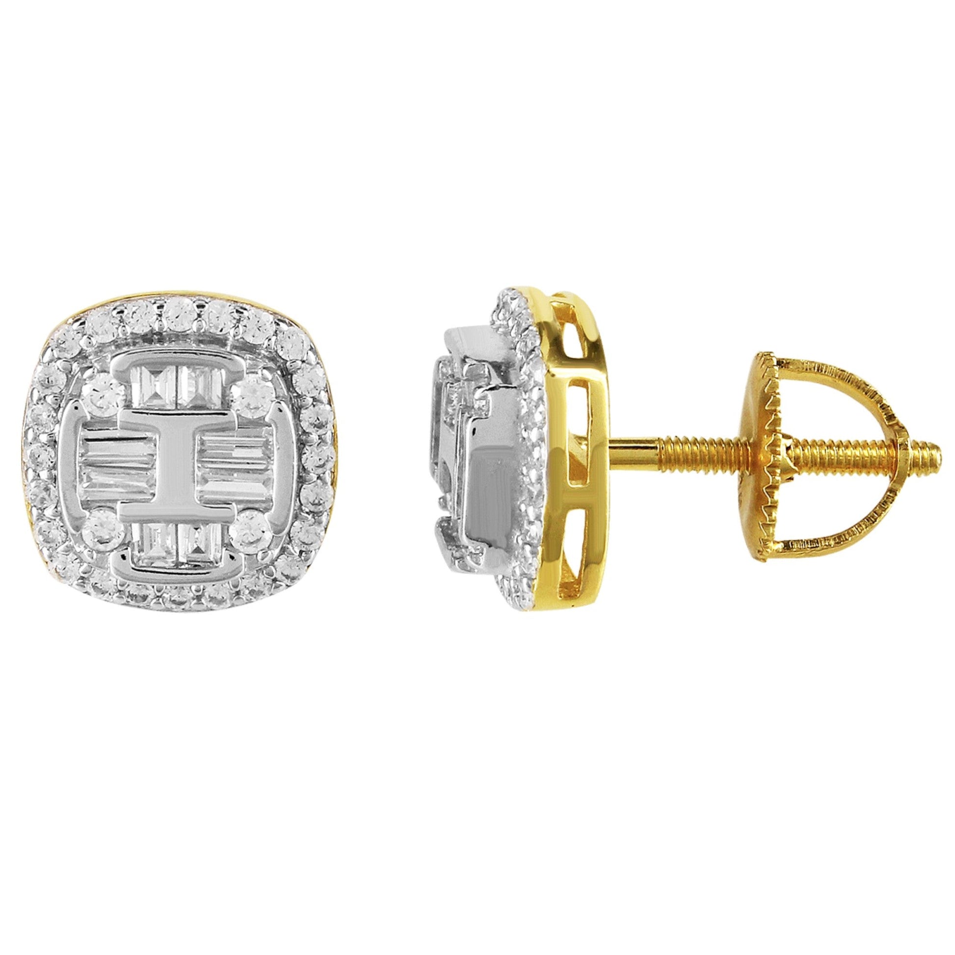 Sterling Silver Square Earrings (RP)+GP