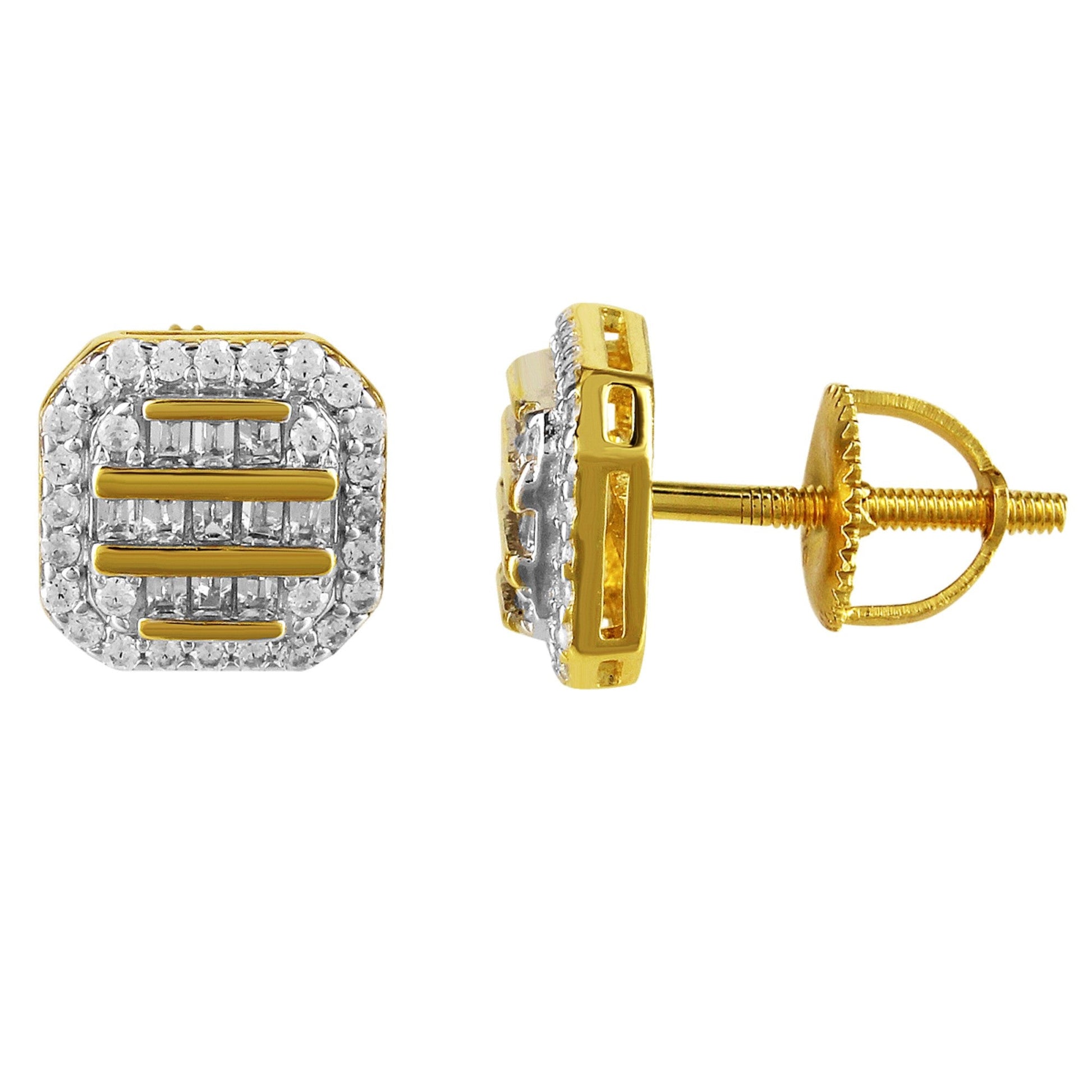 Sterling Silver Square Earrings (RP)+GP