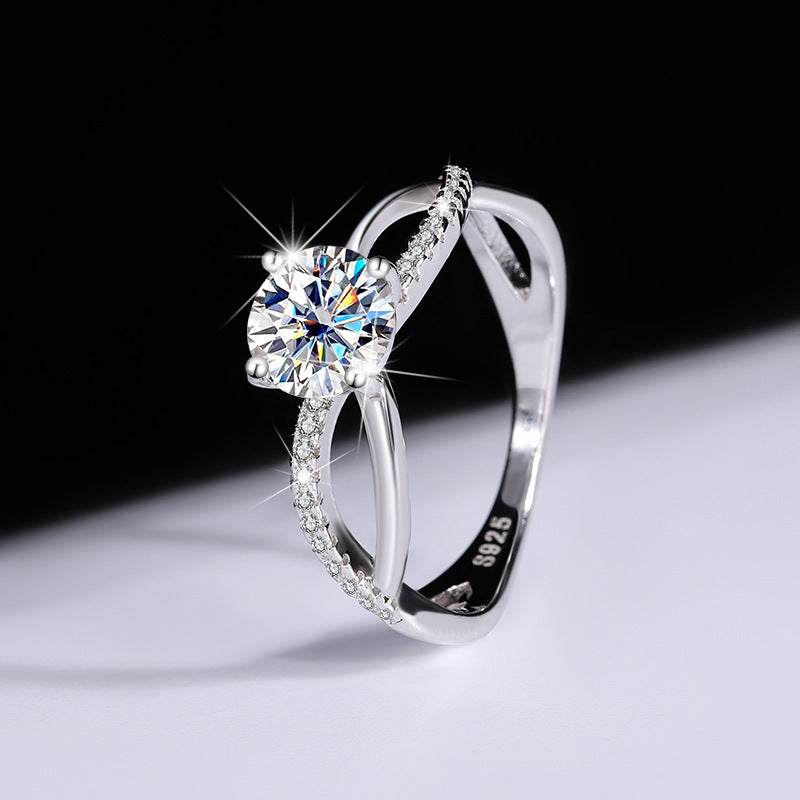Sterling Silver Authentic Moissanite Ring