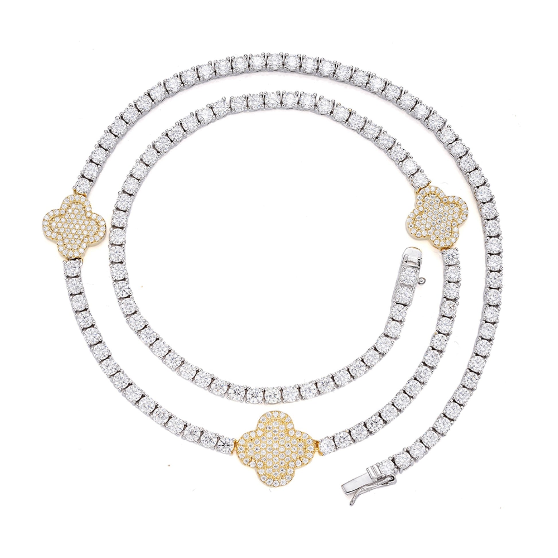 Sterling Silver Round Moissanite 15mm Designer With 3mm Tennis Chain 18 Inch Necklace RP+PP 1 Cttw