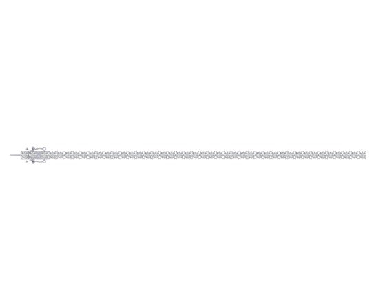 10K White Gold 4mm Round Cvd Diamond 7 Inch Tennis Bracelet 10-1/5 Cttw