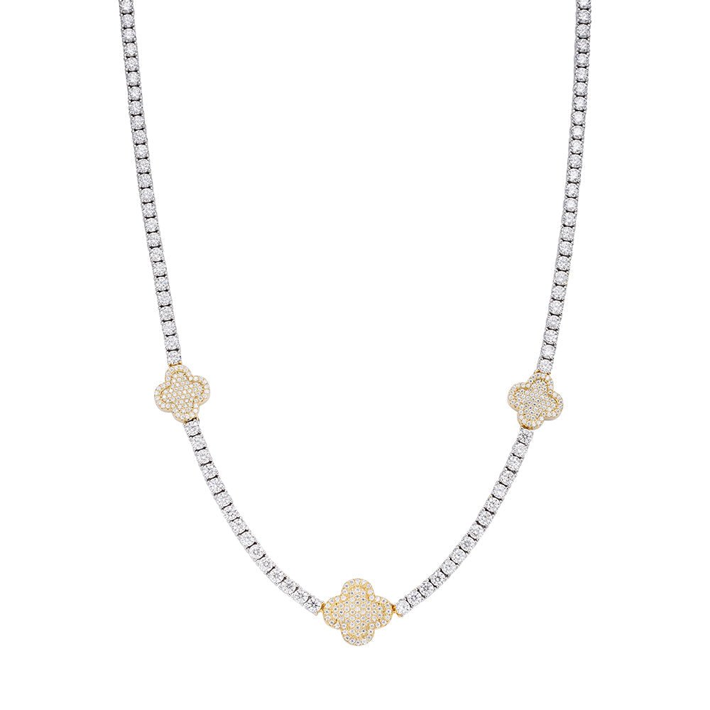 Sterling Silver Round Moissanite 15mm Designer With 3mm Tennis Chain 18 Inch Necklace RP+GP 1 Cttw