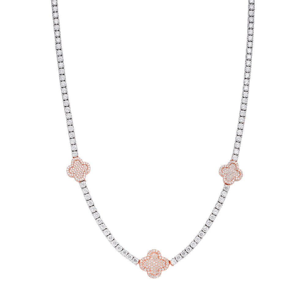 Sterling Silver Round Moissanite 15mm Designer With 3mm Tennis Chain 18 Inch Necklace RP+PP 1 Cttw