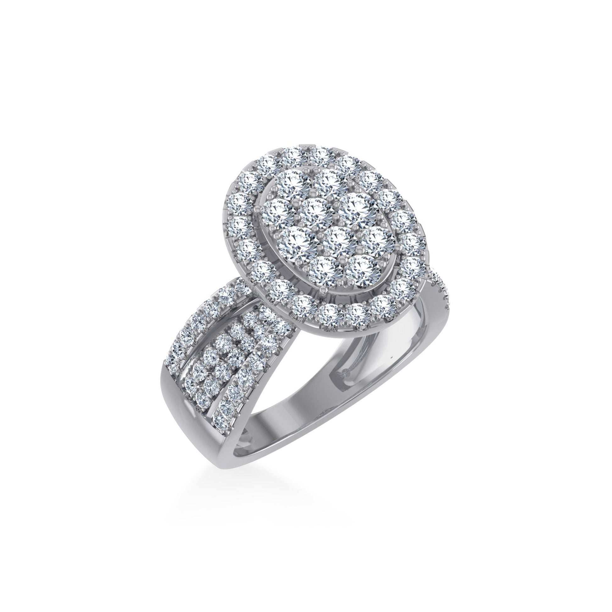 10K White Gold Round Moissanite Womens SZ 7 Bridal Ring 1-7/8 Cttw