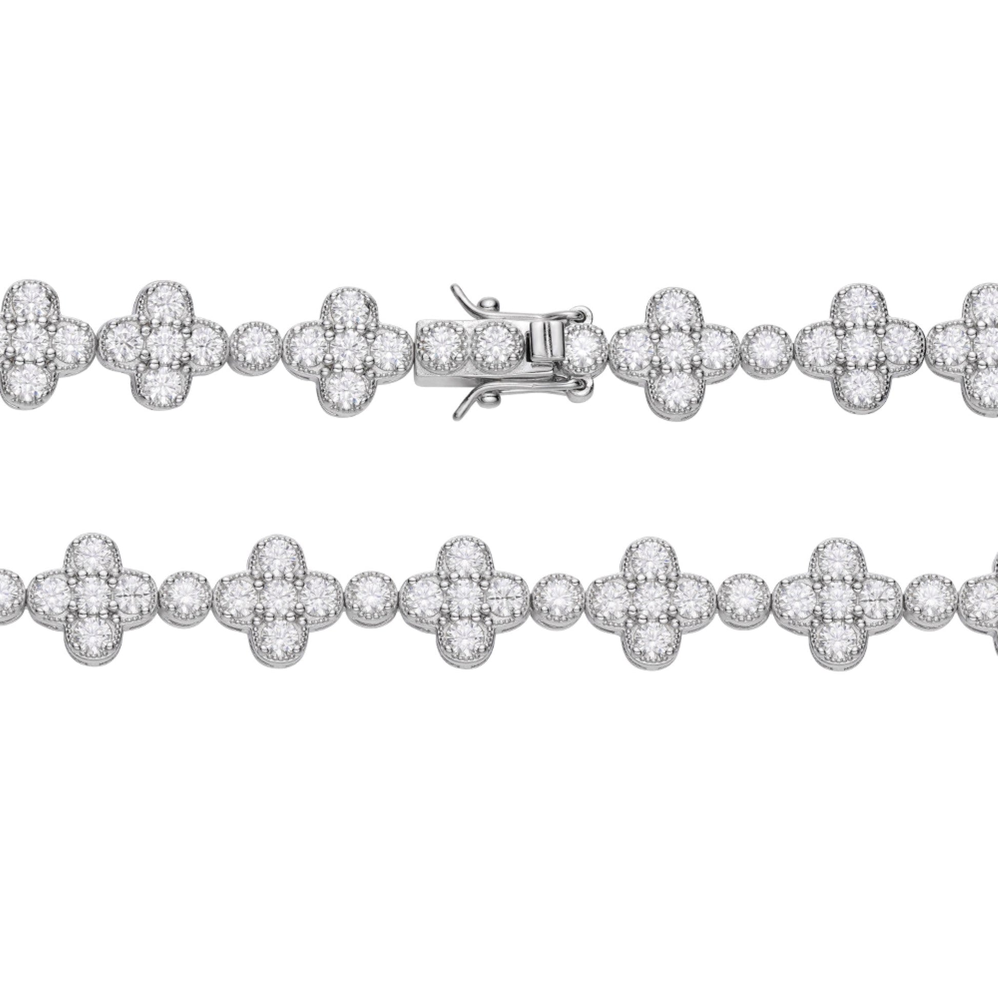 Sterling Silver Round Moissanite Designer Bracelet 8.5 Inch RP 7-1/3 Cttw