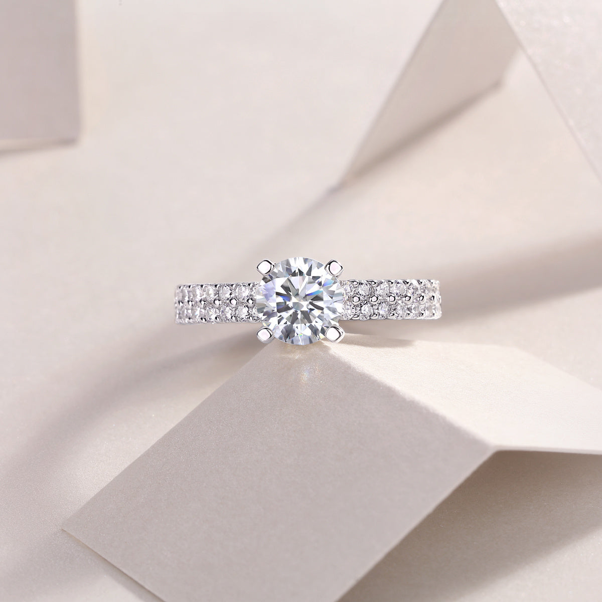 Arrange Large Diamond Rings, Wedding Rings, Luxury Fashion Set Moissanite Silver Rings