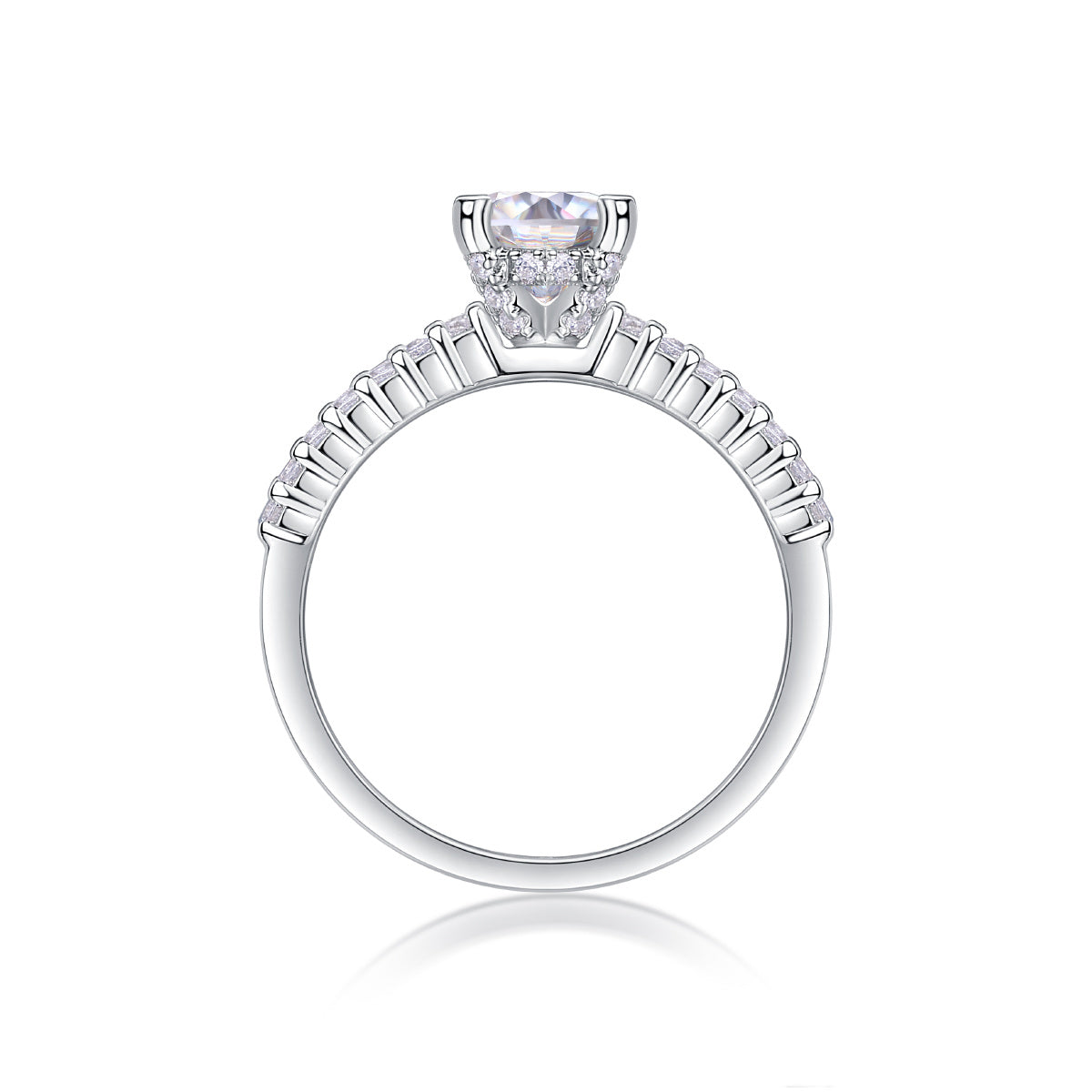 Arrange Large Diamond Rings, Wedding Rings, Luxury Fashion Set Moissanite Silver Rings